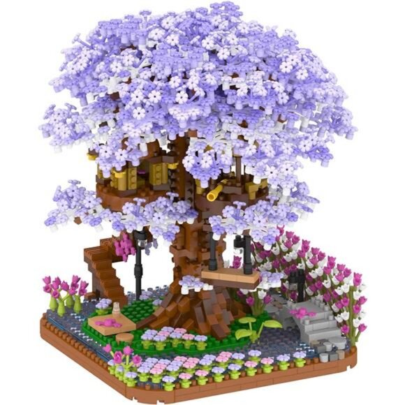 Cherry Blossom Bonsai Tree Building Set, Flowers Tree House Model Sets - Picture 1 of 7